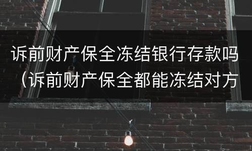 诉前财产保全冻结银行存款吗（诉前财产保全都能冻结对方什么）