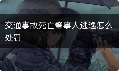 交通事故死亡肇事人逃逸怎么处罚