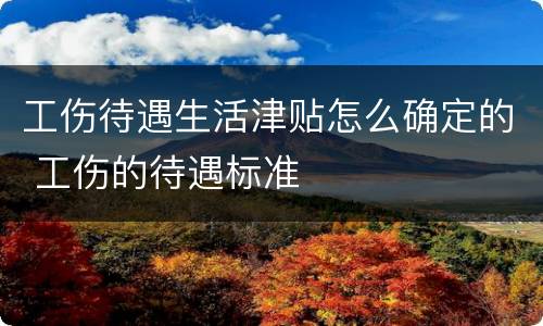 工伤待遇生活津贴怎么确定的 工伤的待遇标准
