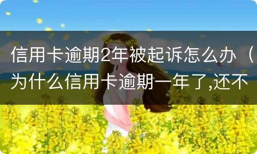 信用卡逾期2年被起诉怎么办（为什么信用卡逾期一年了,还不起诉）