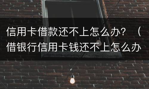 信用卡借款还不上怎么办？（借银行信用卡钱还不上怎么办）