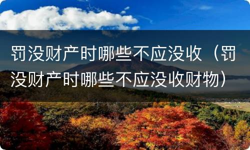 罚没财产时哪些不应没收（罚没财产时哪些不应没收财物）