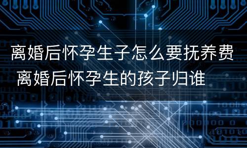 离婚后怀孕生子怎么要抚养费 离婚后怀孕生的孩子归谁