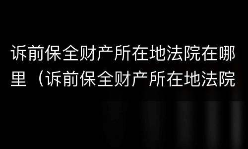 诉前保全财产所在地法院在哪里（诉前保全财产所在地法院在哪里立案）