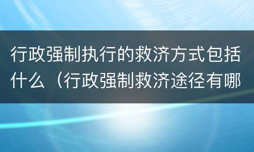 行政强制执行的救济方式包括什么（行政强制救济途径有哪些）