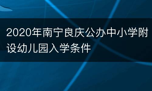 2020年南宁良庆公办中小学附设幼儿园入学条件