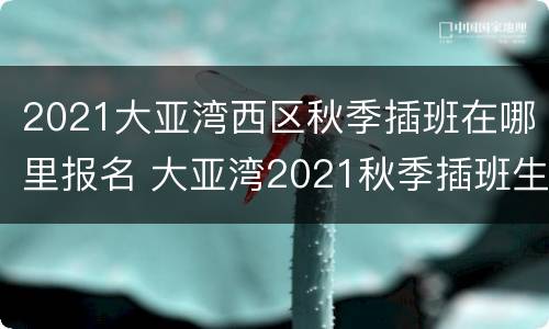 2021大亚湾西区秋季插班在哪里报名 大亚湾2021秋季插班生怎么找学校