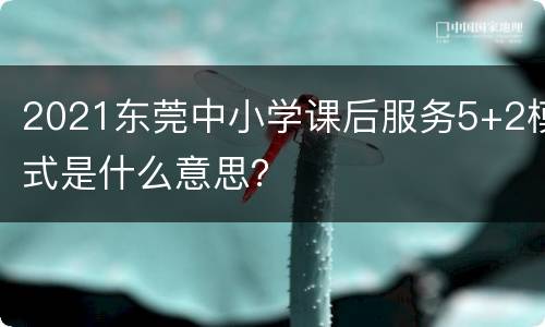 2021东莞中小学课后服务5+2模式是什么意思？