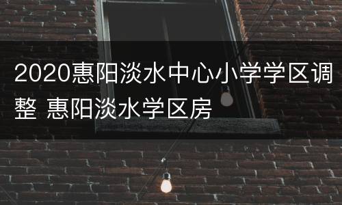 2020惠阳淡水中心小学学区调整 惠阳淡水学区房