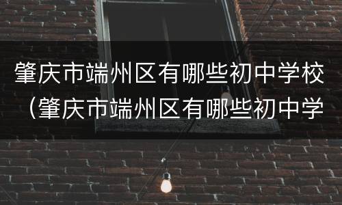 肇庆市端州区有哪些初中学校（肇庆市端州区有哪些初中学校好）