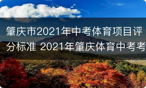肇庆市2021年中考体育项目评分标准 2021年肇庆体育中考考试标准
