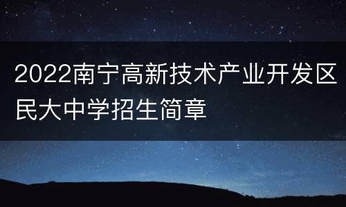 2022南宁高新技术产业开发区民大中学招生简章