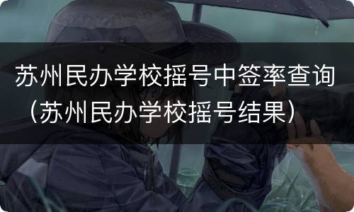 苏州民办学校摇号中签率查询（苏州民办学校摇号结果）