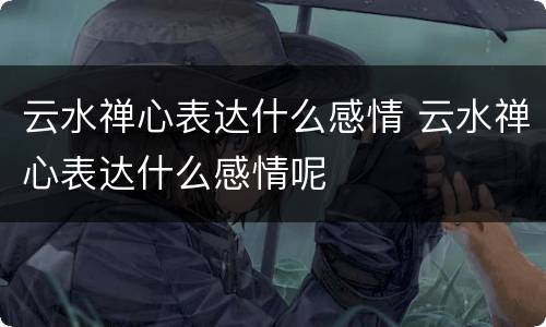 云水禅心表达什么感情 云水禅心表达什么感情呢