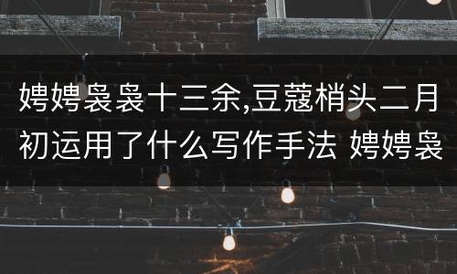 娉娉袅袅十三余,豆蔻梢头二月初运用了什么写作手法 娉娉袅袅十三余,豆蔻梢头二月初运用的写作手法
