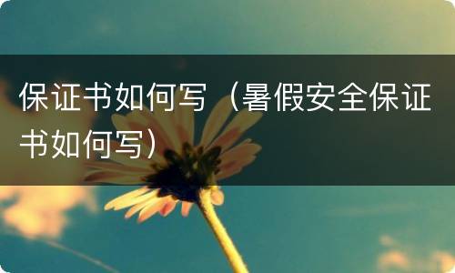 保证书如何写（暑假安全保证书如何写）