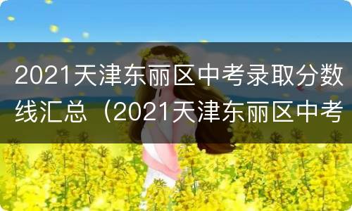 2021天津东丽区中考录取分数线汇总（2021天津东丽区中考录取分数线汇总图）