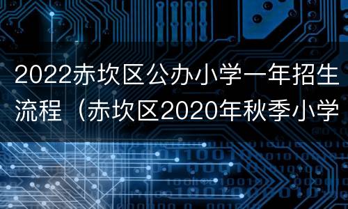2022赤坎区公办小学一年招生流程（赤坎区2020年秋季小学一年级招生公布）