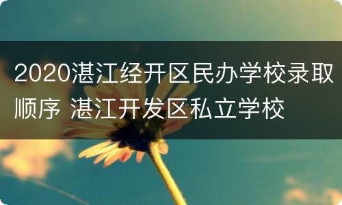 2020湛江经开区民办学校录取顺序 湛江开发区私立学校
