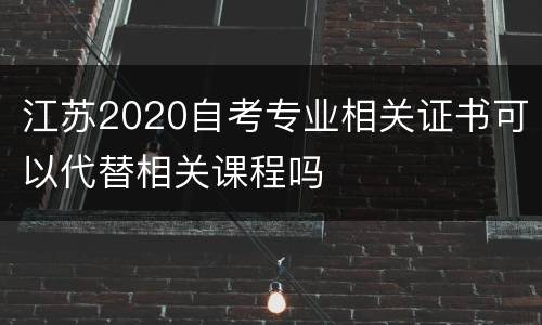 江苏2020自考专业相关证书可以代替相关课程吗