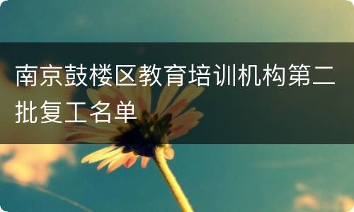 南京鼓楼区教育培训机构第二批复工名单