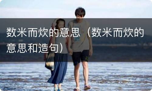 数米而炊的意思（数米而炊的意思和造句）