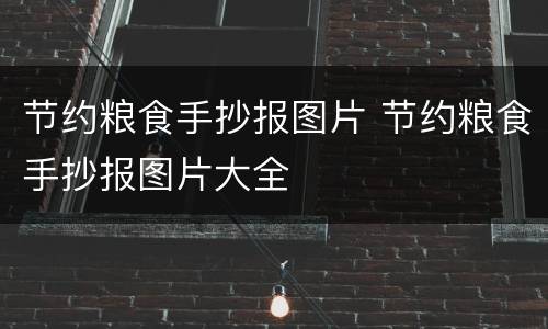 节约粮食手抄报图片 节约粮食手抄报图片大全