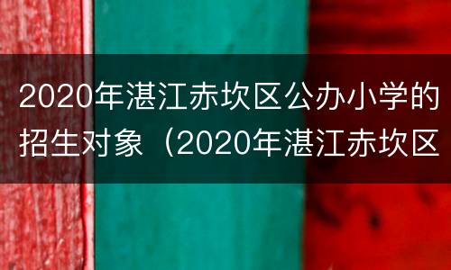 2020年湛江赤坎区公办小学的招生对象（2020年湛江赤坎区公办小学的招生对象是）