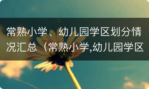 常熟小学、幼儿园学区划分情况汇总（常熟小学,幼儿园学区划分情况汇总图）