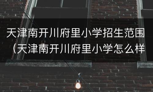 天津南开川府里小学招生范围（天津南开川府里小学怎么样）