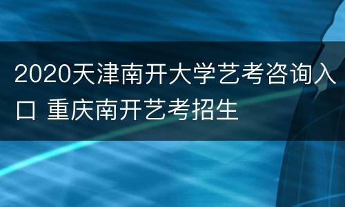 2020天津南开大学艺考咨询入口 重庆南开艺考招生