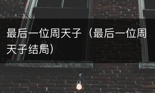 最后一位周天子（最后一位周天子结局）