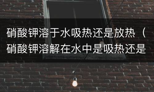 硝酸钾溶于水吸热还是放热（硝酸钾溶解在水中是吸热还是放热）