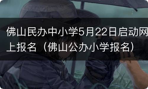 佛山民办中小学5月22日启动网上报名（佛山公办小学报名）