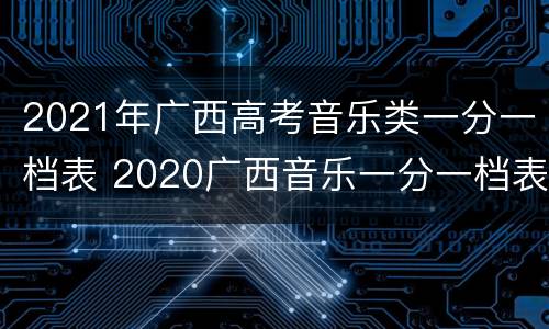 2021年广西高考音乐类一分一档表 2020广西音乐一分一档表