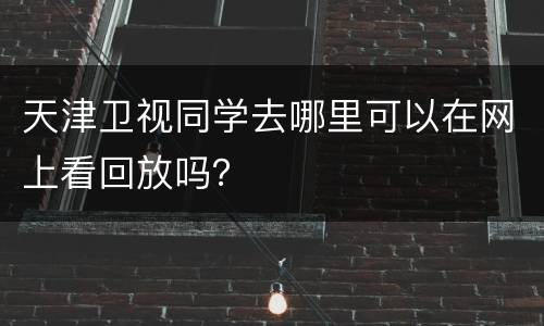 天津卫视同学去哪里可以在网上看回放吗？