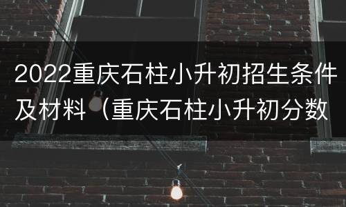 2022重庆石柱小升初招生条件及材料（重庆石柱小升初分数线）