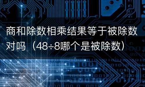 商和除数相乘结果等于被除数对吗（48÷8哪个是被除数）