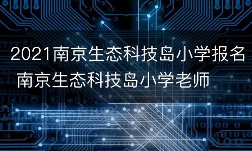 2021南京生态科技岛小学报名 南京生态科技岛小学老师
