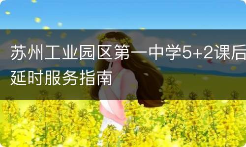 苏州工业园区第一中学5+2课后延时服务指南