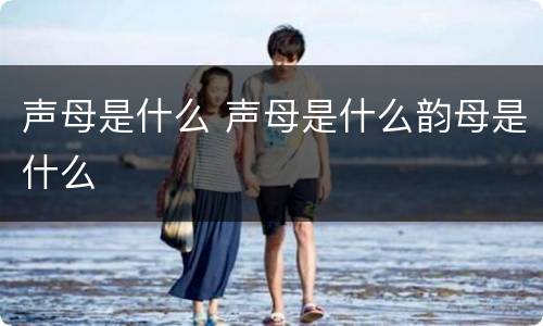 声母是什么 声母是什么韵母是什么