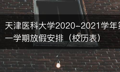 天津医科大学2020-2021学年第一学期放假安排（校历表）