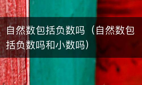 自然数包括负数吗（自然数包括负数吗和小数吗）