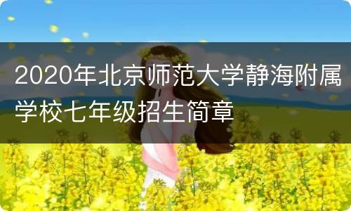 2020年北京师范大学静海附属学校七年级招生简章