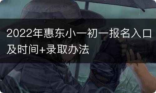 2022年惠东小一初一报名入口及时间+录取办法