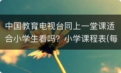 中国教育电视台同上一堂课适合小学生看吗？小学课程表(每周更新)