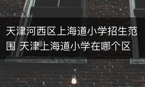 天津河西区上海道小学招生范围 天津上海道小学在哪个区