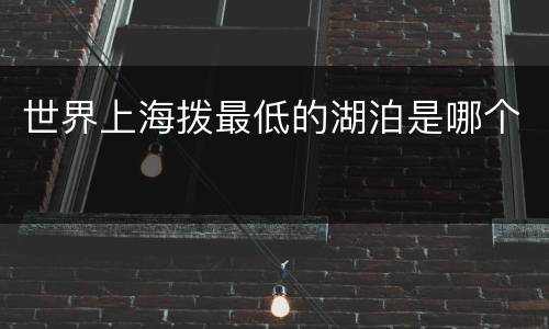 世界上海拨最低的湖泊是哪个