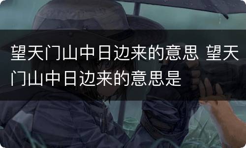 望天门山中日边来的意思 望天门山中日边来的意思是