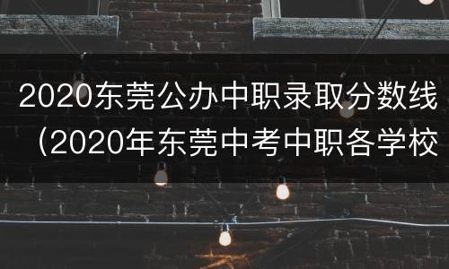 2020东莞公办中职录取分数线（2020年东莞中考中职各学校录取分数线）